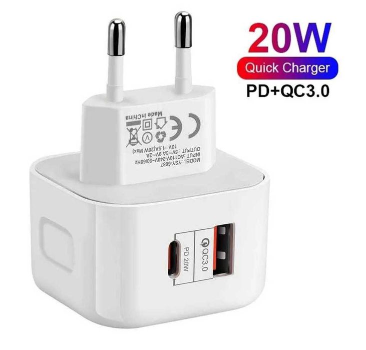 Быстрая зарядка iPhone, Samsung 20-65W турбо, кабель 60-240W