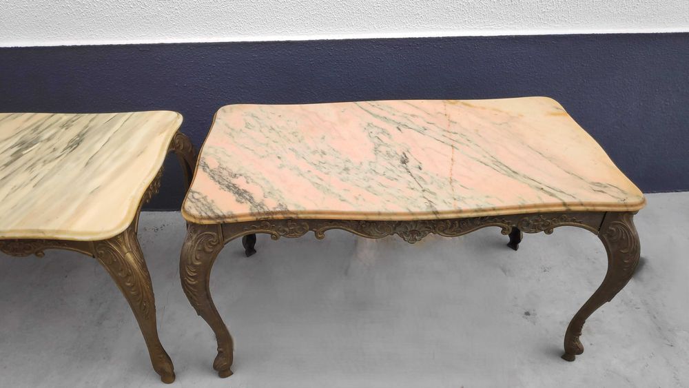 Mesa Latão e Mármore - Vintage