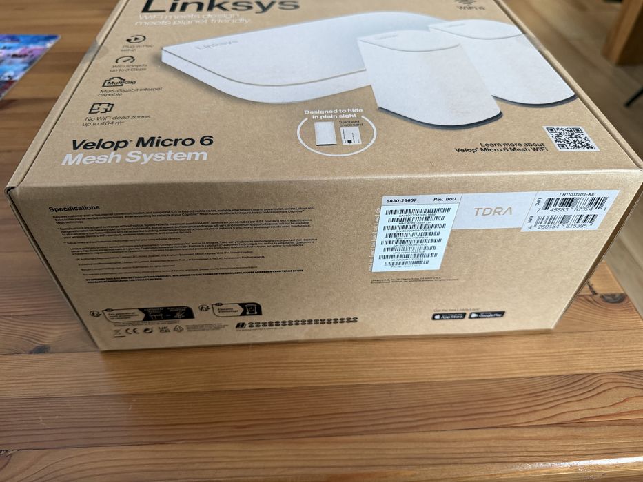 Router Linksys Dwupasmowy System Mesh Velop Micro Wi-Fi 6 3 Gb/s 3 szt