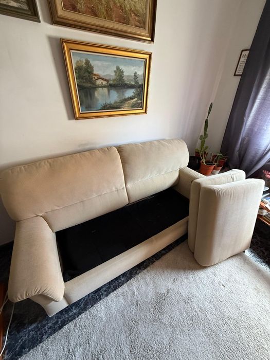 Sofá-cama bege - cambalhota