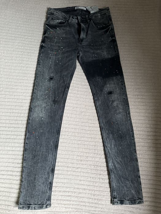Джинси zara ripped skinny fit з потертостями та плямами фарби S usa 30