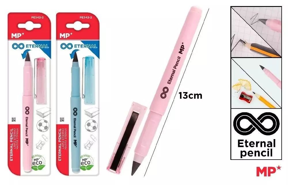 Ołówek wieczny ze skuwką różowy. MP Main Paper. Nowy Produkt