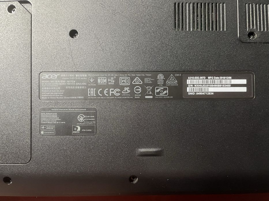 Aspire 3 A315-53 (A316-63G-397D) i3 7020U mx130 4gb