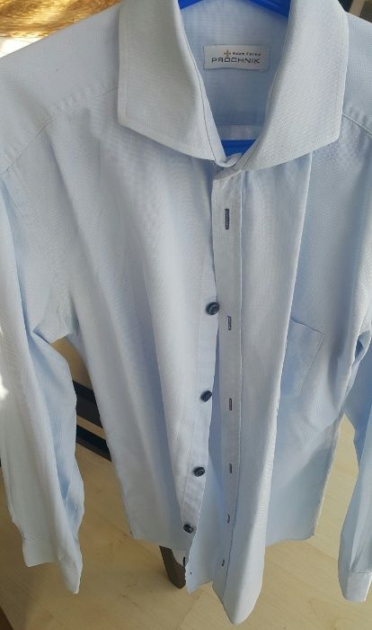 Koszula męska firmy PRÓCHNIK z długim rękawem niebieska 176-182 / 39