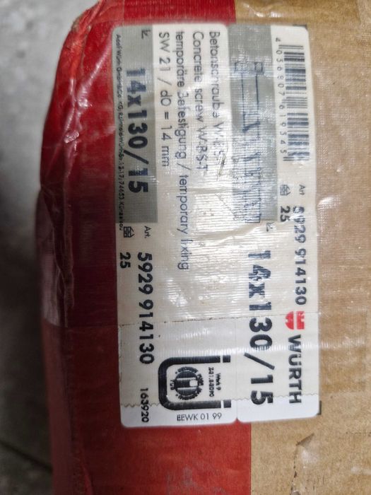 Śruby do betonu duże