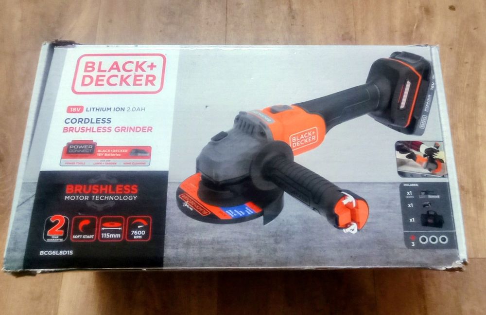 Nowa Szlifierka kątowa 18V 2Ah 3x tarcza torba BLACK DECKER Gwarancja