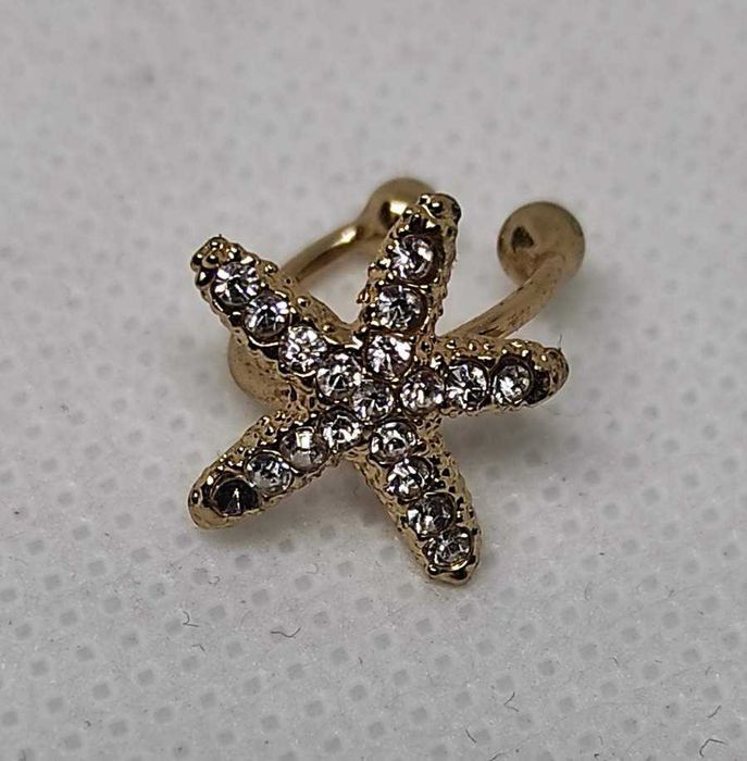 Brinco único (Estilo Ear Cuff) - Estrela com Brilhantes