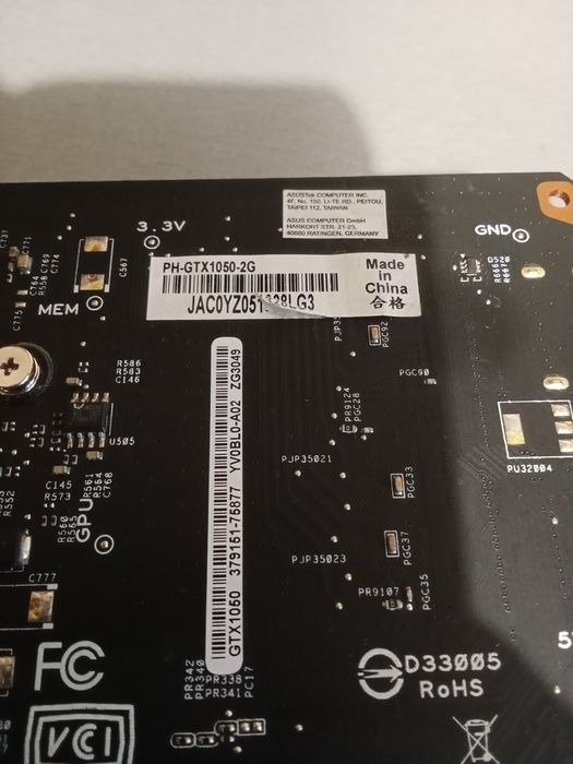 Видеокарта Asus  GTX 1050 2гб