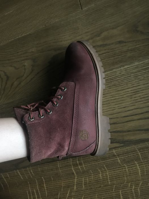 Timberland bordowe zimowe buty botki