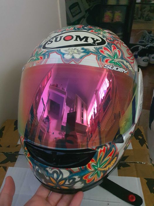 Lindo capacete mota flores Suomy tamanho XL