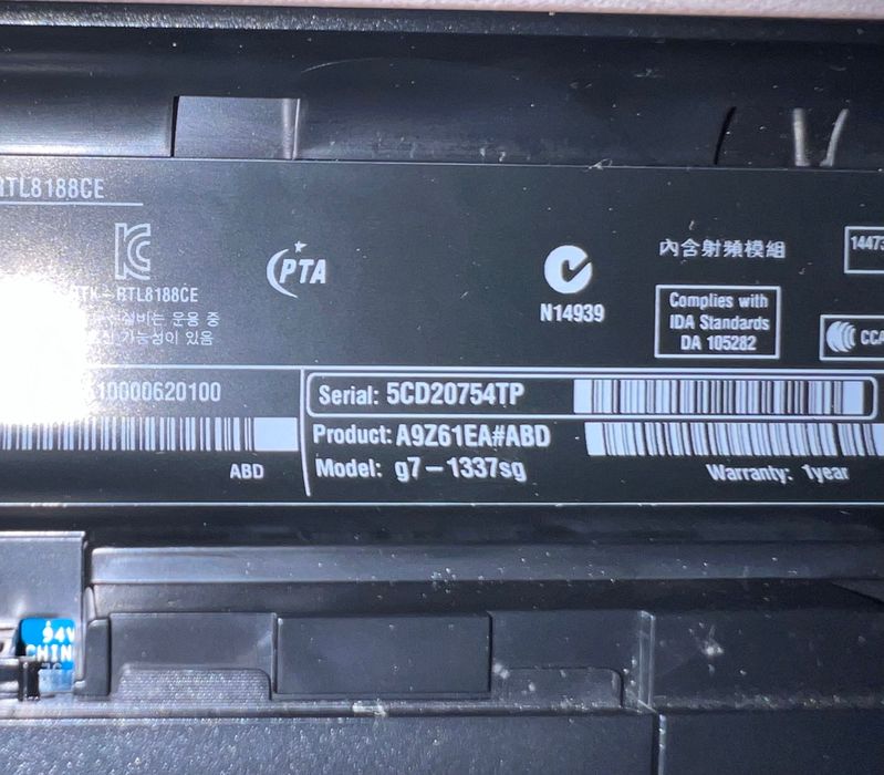 Laptop HP Pavilion g7 - 17”