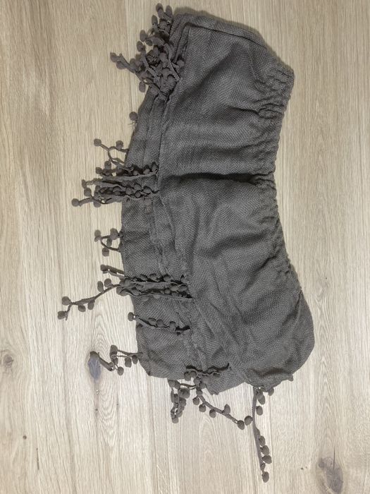 Brazowy zimowy duży szal