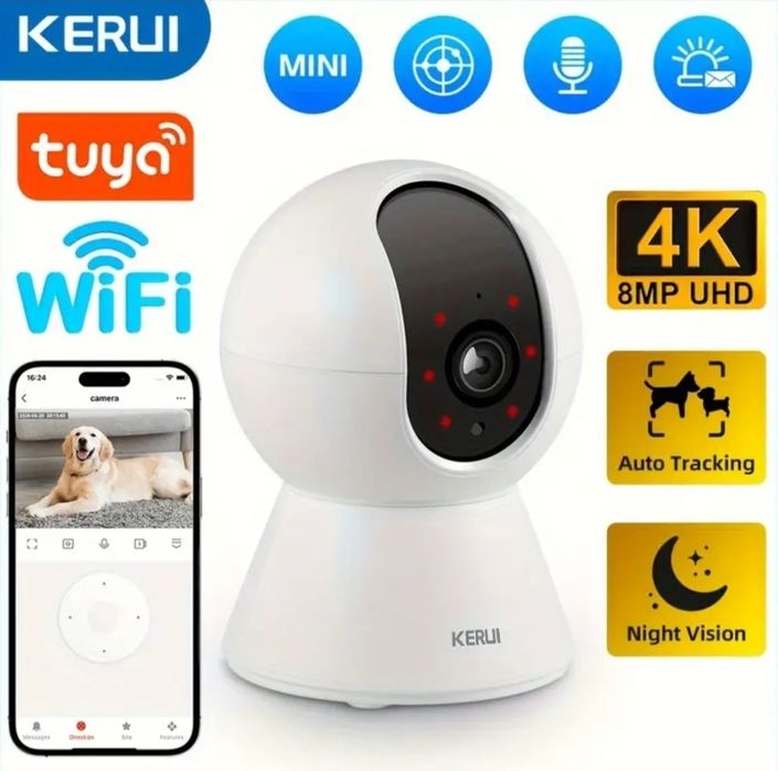 Камера відеоспостереження KERUI 5MP Tuya IP Wi-Fi PTZ поворотна