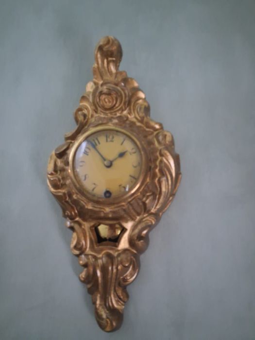 Złoty Zegar Ścienny KARTEL Styl Rokoko Pałacowy Design