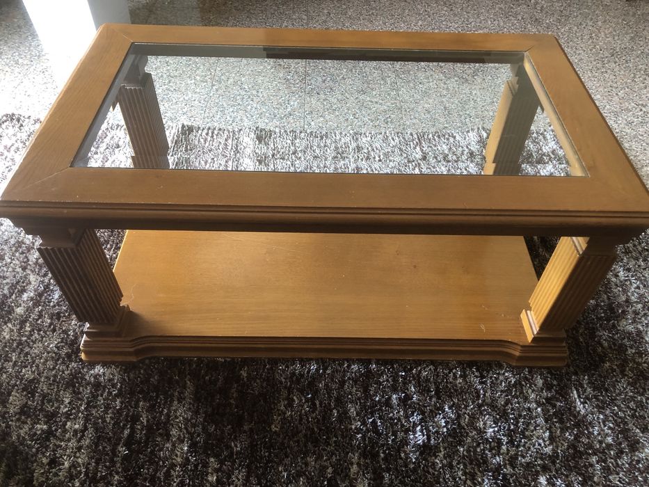 Mesa sala + espelho com luz