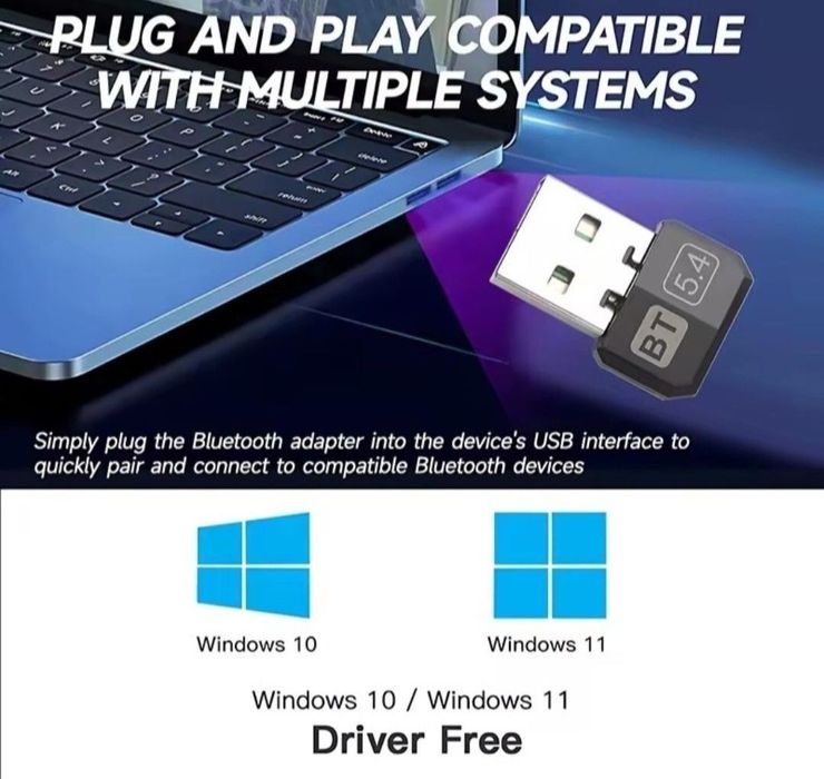 Adapter karta Bluetooth 5.4 USB nano do komputera nadajnik odbiorn
