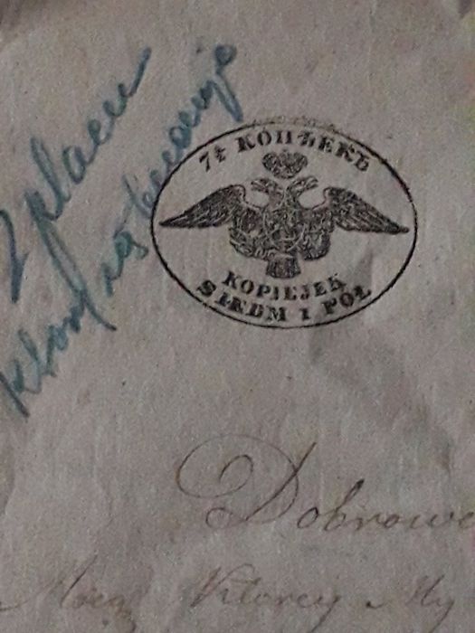 Stary dokument na urzędowym papierze zabory 1849 r