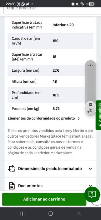 Desumidificador Equation 10l