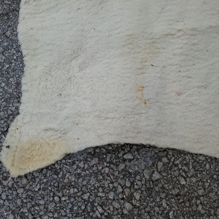 Pele de borrego com algumas manchas