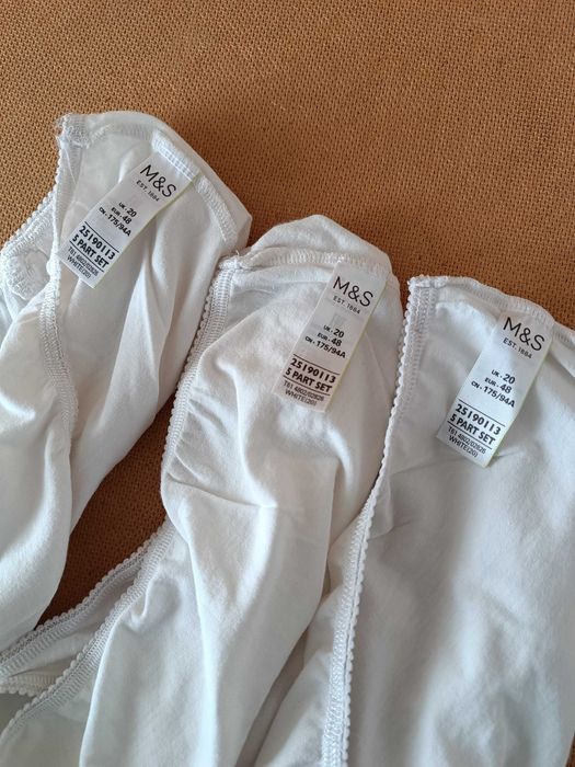 євро 48 / 54-56 набір комплект трусики високі білі батал великі M&S