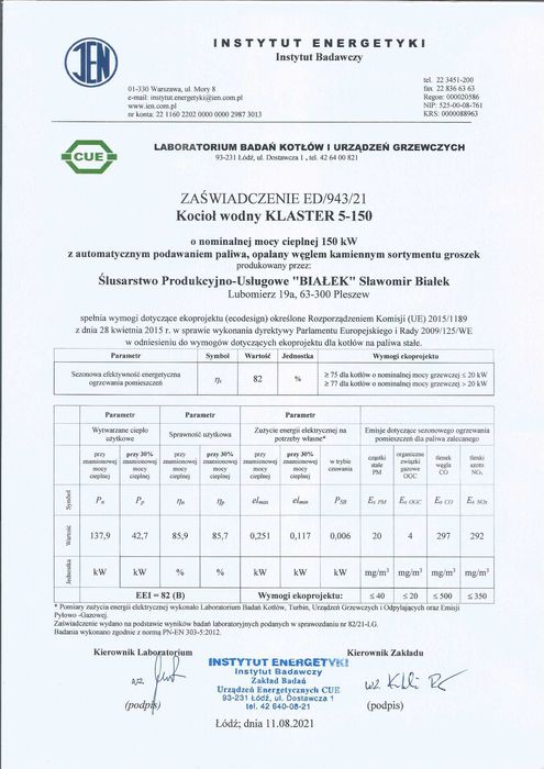 Kocioł Piec z podajnkiem na ekogroszek 150 kW 1700m2 5 klasa