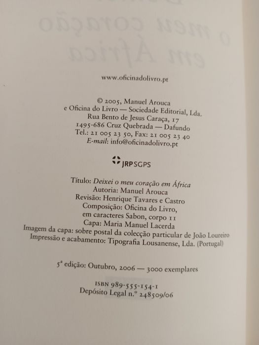 Deixei o Meu Coração em África - Manuel Arouca
