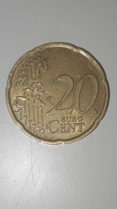 Moeda de 20 centimos 2002.