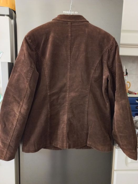 Blazer de bombazina castanha para senhora