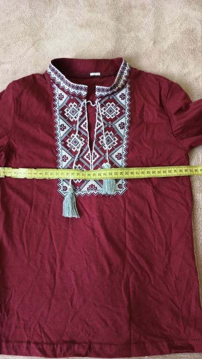 Дві вишиванки синя та червона , трикотажні