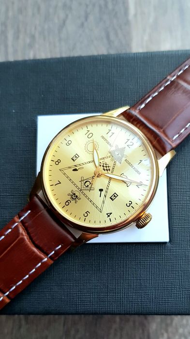 Годинник механічний Масони  Gold  Cal. Raketa 2609.HA 19 Rubin jewels