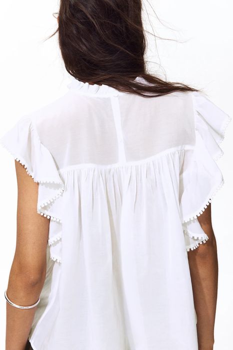 Bawełniana bluzka z falbankami h&m oversize 36 nowa kolekcja