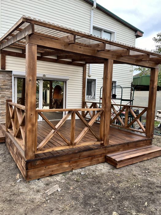 Тераси,навіси,ангари,бесідки з дерева