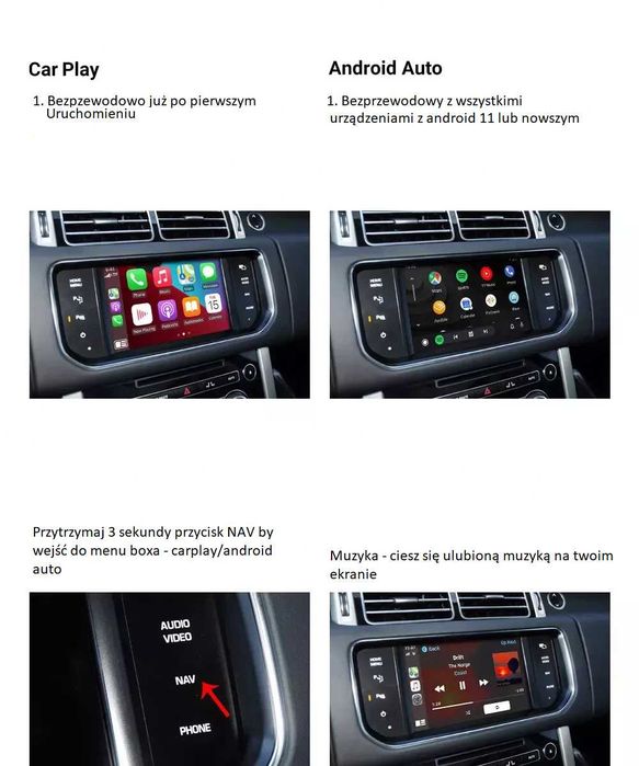 Android Auto carplay RANGE ROVER sport Evoque Vogue Discovery Jaguar