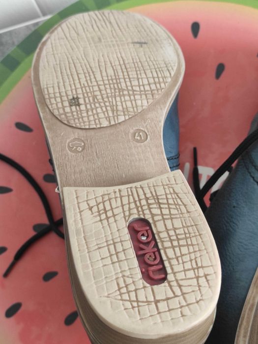 granatowe skórzane trzewiki Rieker r. 41