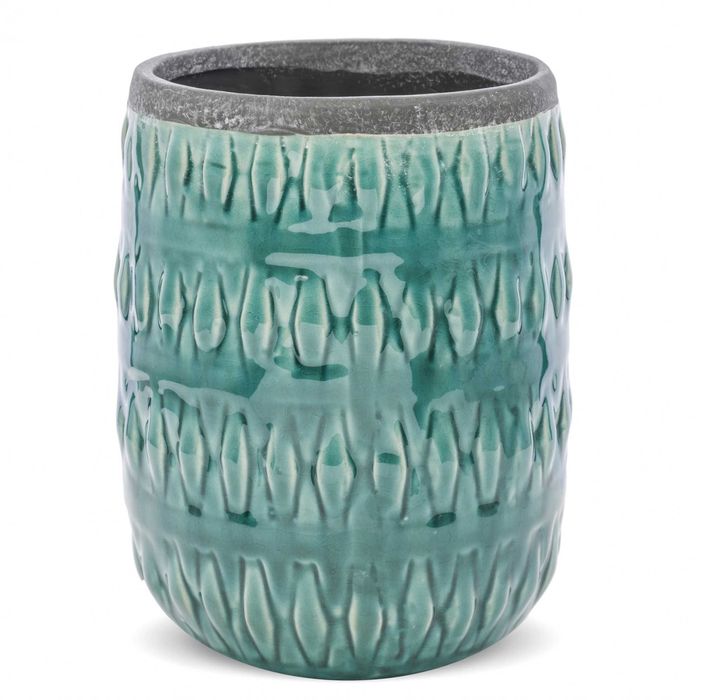 Donica osłonka ceramiczna turkusowa 18x13cm. 129068