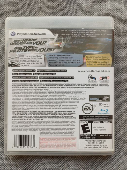 Need For Speed Shift NFS Shift PS3 wydanie amerykańskie