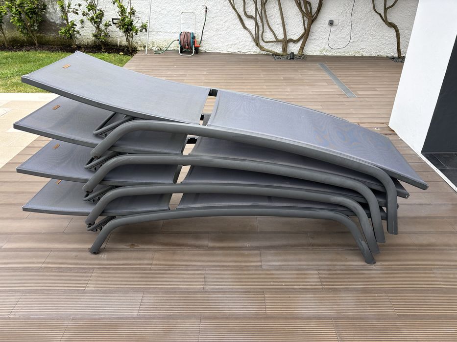 Espreguiçadeiras em Alumínio - cinza antracite