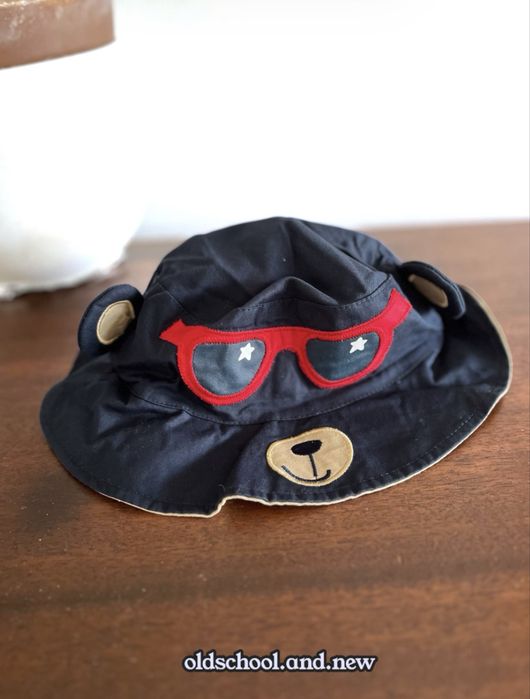 Chapéu criança urso com óculos preto