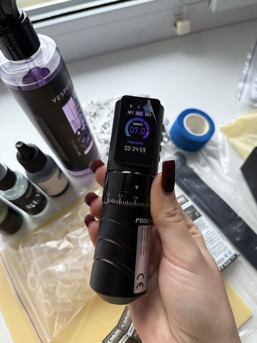 Тату педаль, тату машинка, картрнджи, нубір для початківця