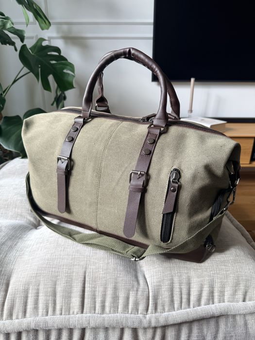 Torba podróżna weekendowa canvas oliwkowa