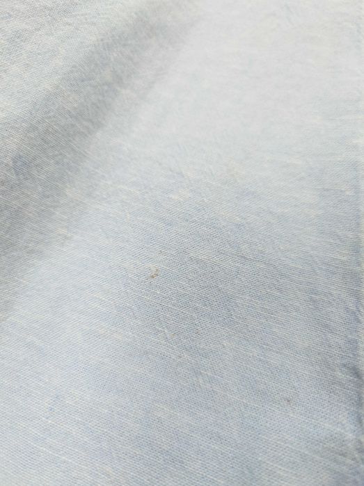 Jasnoniebieska lniana koszula chłopięca ze stójką len bawełna H&M 152