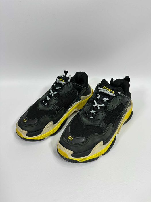 Oryginalne Buty Balenciaga Triple S Czarno-żółte