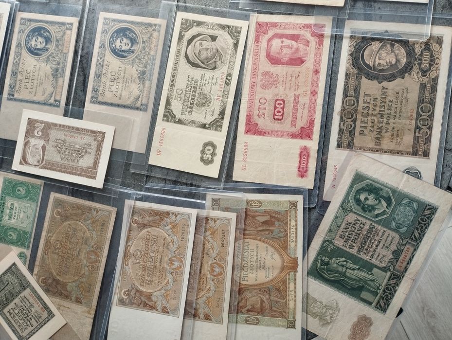Zestaw starych banknotów polskich 1926-1948r