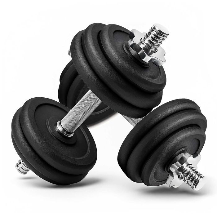 HANTLE ŻELIWNE 2x15kg gryfy 28mm obciążenie regulowane zestaw 30kg