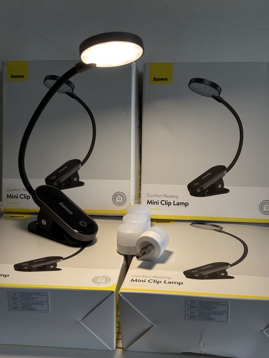 Лампа Baseus mini clip lamp для читання, роботи або на подарунок