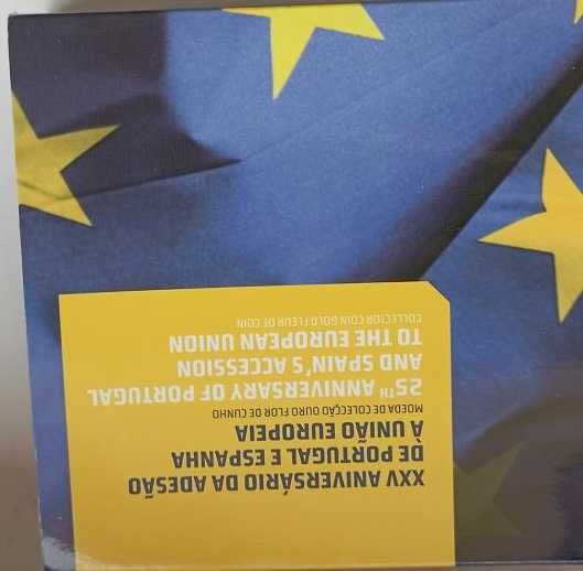 Euros XXV Aniversario Adesão Potugal e Espanha 0,25 eur  OURO
