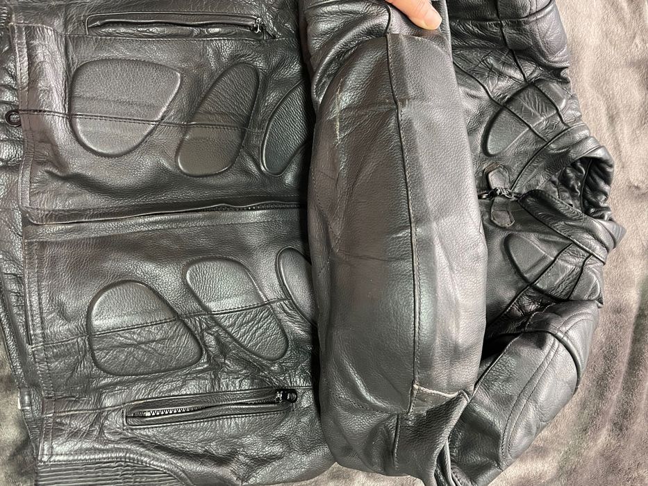 Jaqueta de couro legítimo com blindagem (motociclistas)