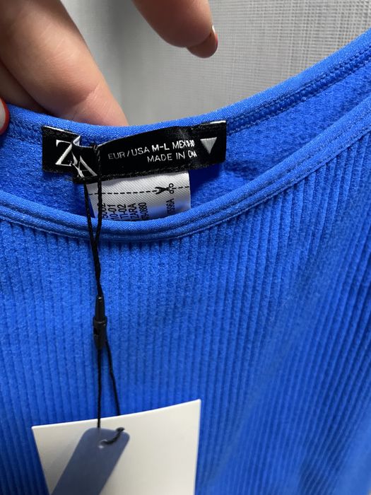 Комбінезон zara в рубчик синій, розсір M-L