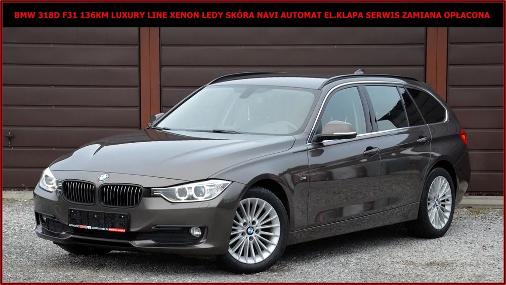 BMW Seria 3 Bmw 318D F31 Luxury Line 143KM Navi Xenon Ledy Skóra Automat El.Klapa