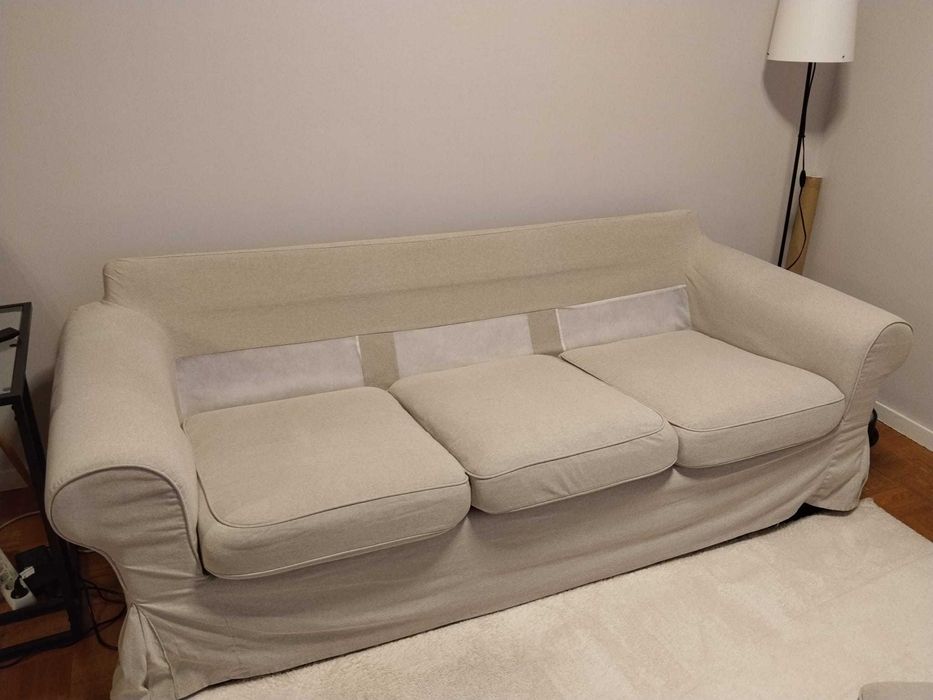 Sofa EKTORP Sofá 3 lugares, Kilanda bege claro